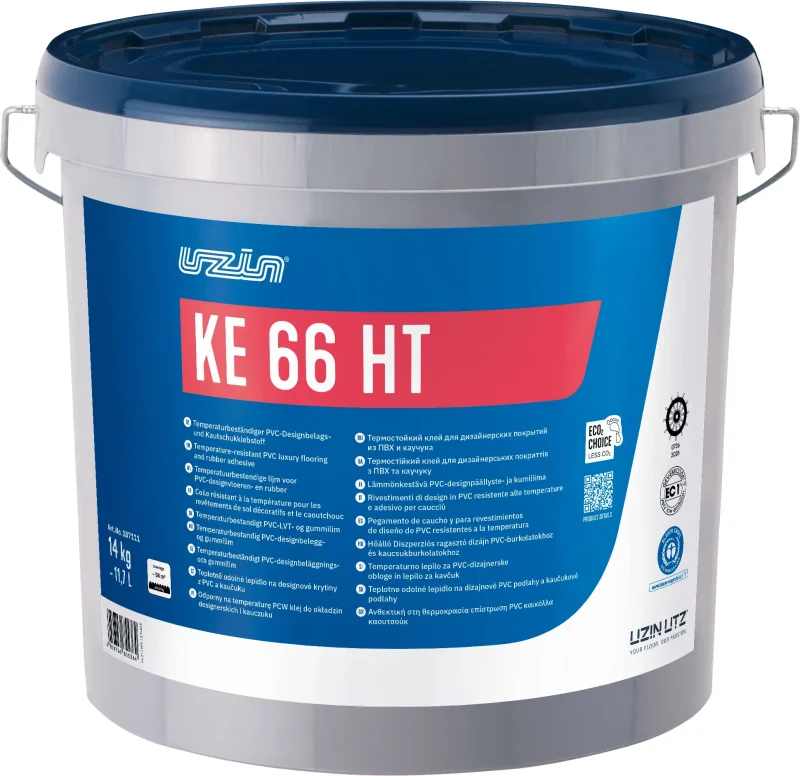 UZIN KE 66 HT Temperatuurbestendige PVC-design vloerbedekking (LVT) en rubberlijm 14 KG